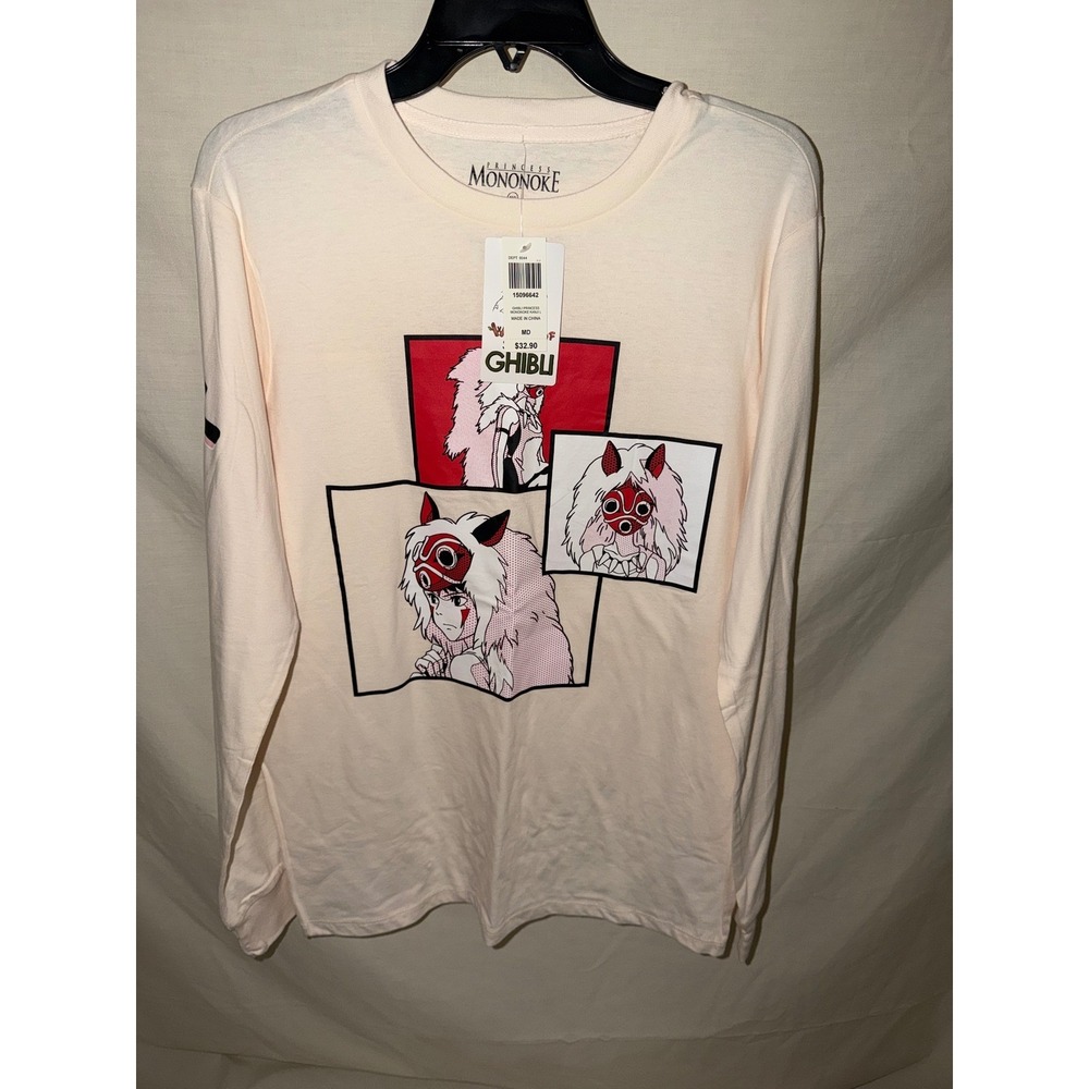 Her Universe Studio Ghibli Princess Mononoke Kanji Long Sleeve Shirt Cream MD